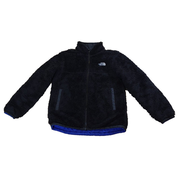The North Face Unisex Size XL 14-16 Coat Reversible Fleece Black Black Damaged